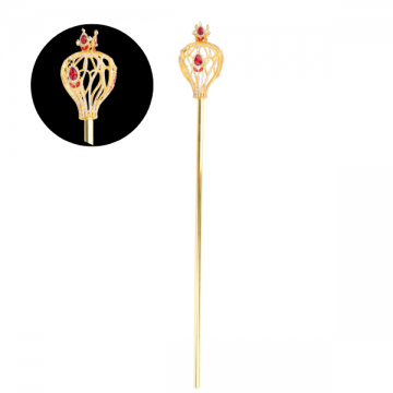 Royal Crystal Scepter with Ruby Gem Accents