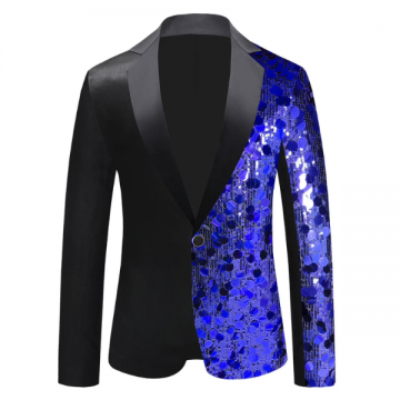 Sequin Blazer Gold and Blue Prestige