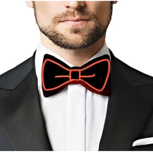 Bow Tie Neon Glow LED Light-Up - Red