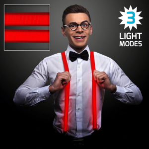 Suspender Neon Led Light up - Red