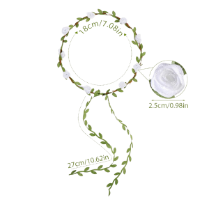 Garland Leaf Headpiece Green Flower