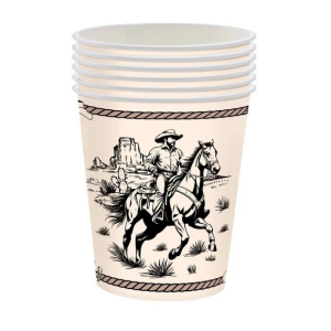 Birthday Party Vintage Western Cowboy Paper Cup 10pcs