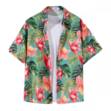 Hawaiian Shirt - Palm Breeze Green