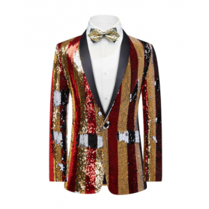 Sequin Blazer Dazzling Two toned Striped