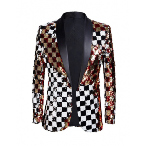 Sequin Blazer Two toned Checkered