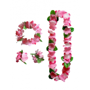 Flower Garland Hawaiian Set - Pink