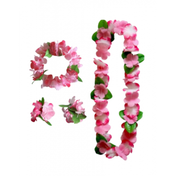 Flower Garland Hawaiian Set - Pink