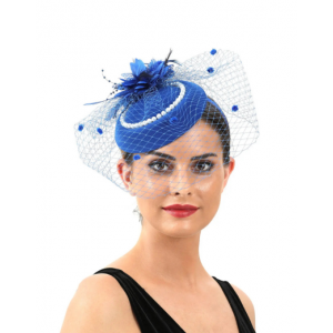 20s Vintage Pillox mini hat - Blue