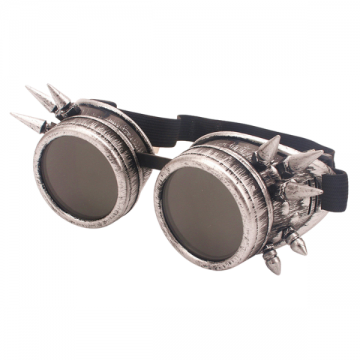 Steampunk Spiked Goggles - Silver