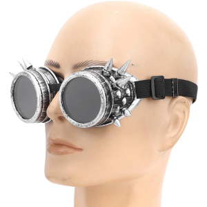 Steampunk Spiked Goggles - Silver