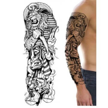 Tattoo Full Sleeve Lion & Anubis