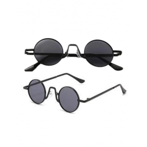 70s Retro Round Glasses Vintage - Black