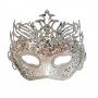 Silver Glittered Masquerade Eye Mask