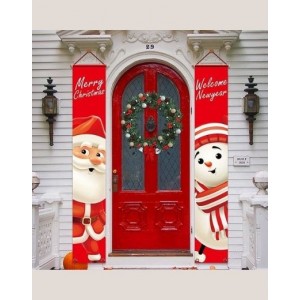 Home/Office Wall Deco Snowman & Santa Claus