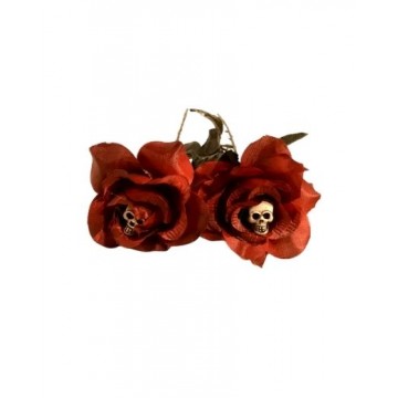 Red Rose with Skull