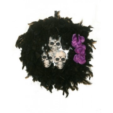 Wreath Feathered Skull