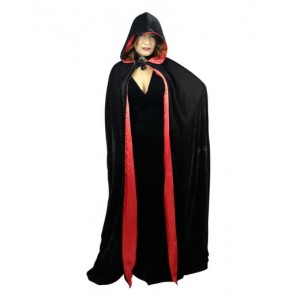 Deluxe Velvet & Satin Hooded Cape