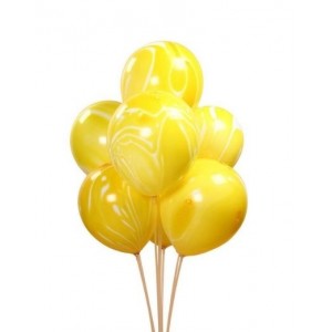 Balloons - Marble Agate Yellow 12 inch - 5pcs