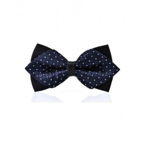 Bow tie Navy Blue & Black Checkered Diamond Tip