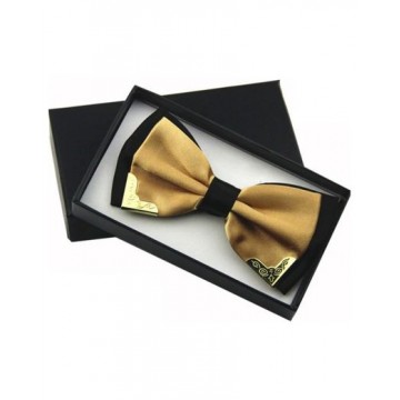 Bow tie with Gold tip - Gold & Black