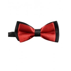 Bow tie Red & Black Plain