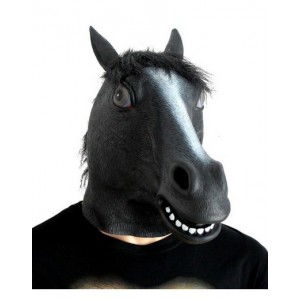 Latex Mask Black Horse