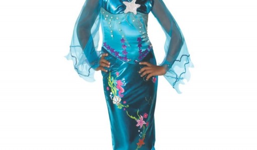 Rubie's Official Deluxe Mermaid Princess Costume For Girls - Blue Dress With Cape | Licensed & Safe | Size Large - View #9