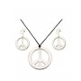 Peace necklace and earring set - silver
