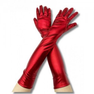 Metallic Long Gloves - Red