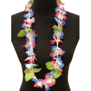 Flower Garland Tropical Hawaiian - Blue & Pink