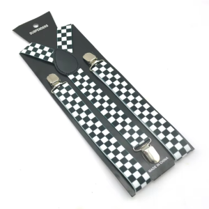 Suspender Checkered Black & White
