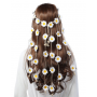 Floral Headband W Drapes - White