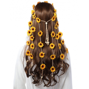 Floral Headband W Drapes - Yellow