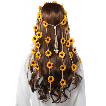 Floral Headband W Drapes - Yellow