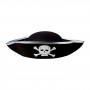 Pirate Hat Silver and Black Tricorn
