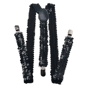 SUSPENDER SEQUIN BLACK