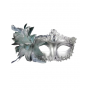Victorian Sequin Flower Mask - SILVER