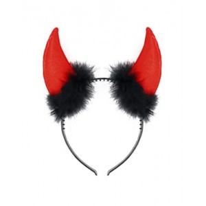 Red Devil Headband with Black Furr