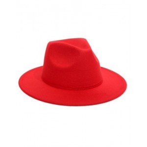 Plain Fedora Hat - Red