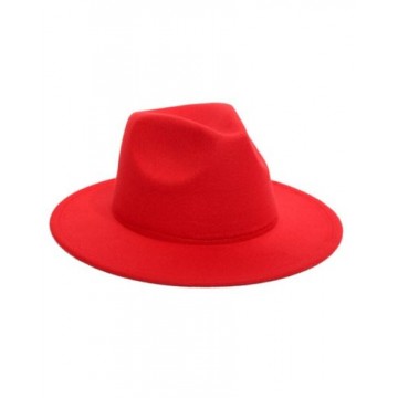 Plain Fedora Hat - Red Plain Fedora Hat - Red