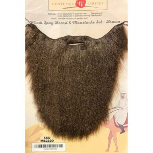 Plush Long Beard & Moustache Set - Brown