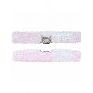 Sequin Belt White