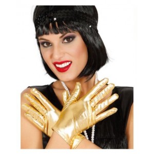 Gloves Short Leather - Gold