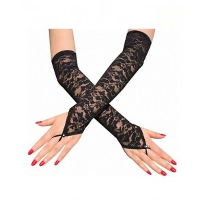 Gloves Fingerless Black Lace