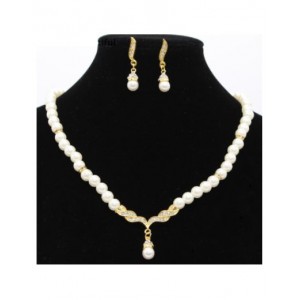 Lavalier Pearl Necklace Set