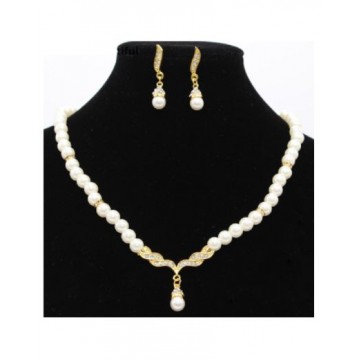 Lavalier Pearl Necklace Set