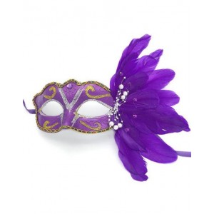 Masquerade Feather Eye mask - Purple