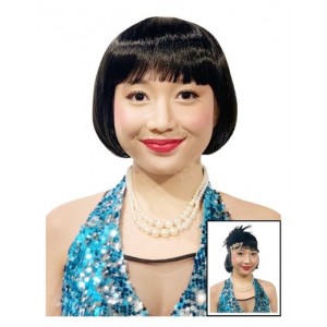 Flapper Bob Black Wig