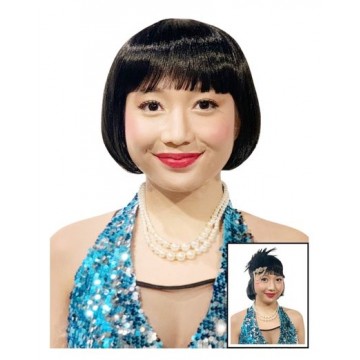 Flapper Bob Black Wig