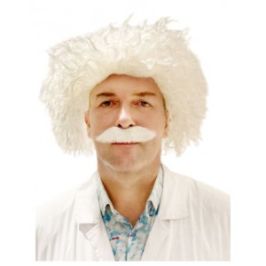 Mad Scientist Wig with  Moustache